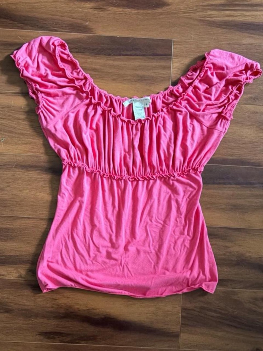 Max Studio Hot Pink Ruched Top
